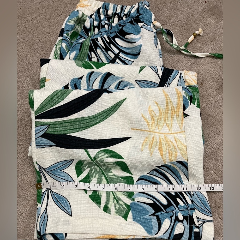 Alex & Parker Tropical Print Wide Leg Pants | Drawstring Waist | Size S - Picture 8 of 11